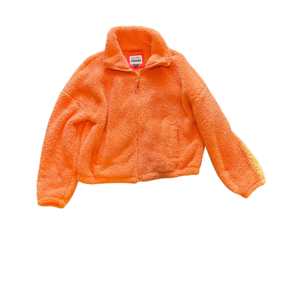 American Eagle Outfitters Orange Fleece Jacket